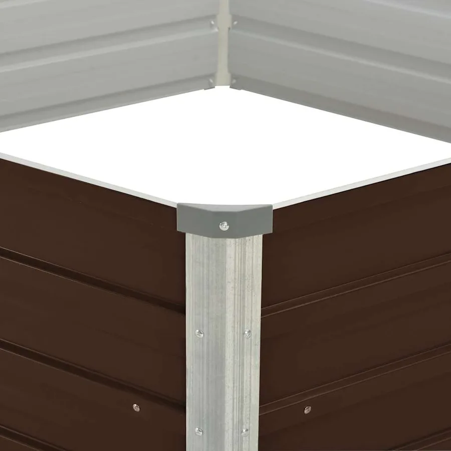 Jardinière surélevée Marron 129x129x45 cm Acier galvanisé - 4