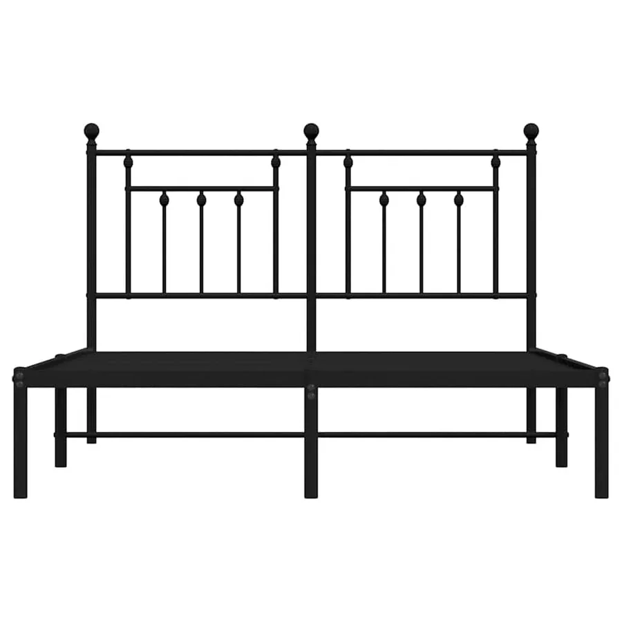 Cadre de lit métal sans matelas avec tête de lit noir 140x190cm - 6