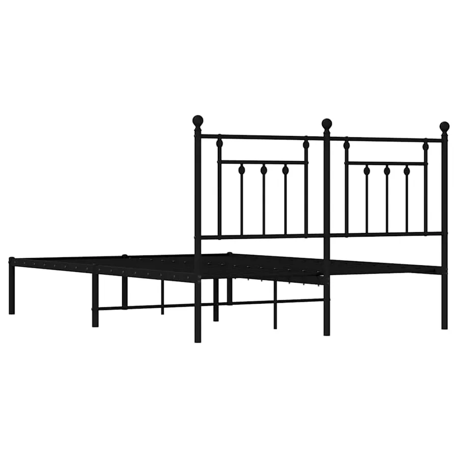 Cadre de lit métal sans matelas avec tête de lit noir 140x190cm - 8