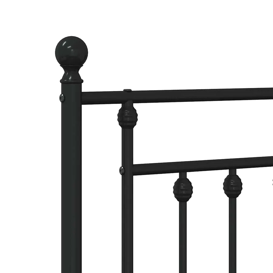 Cadre de lit métal sans matelas avec tête de lit noir 140x190cm - 9