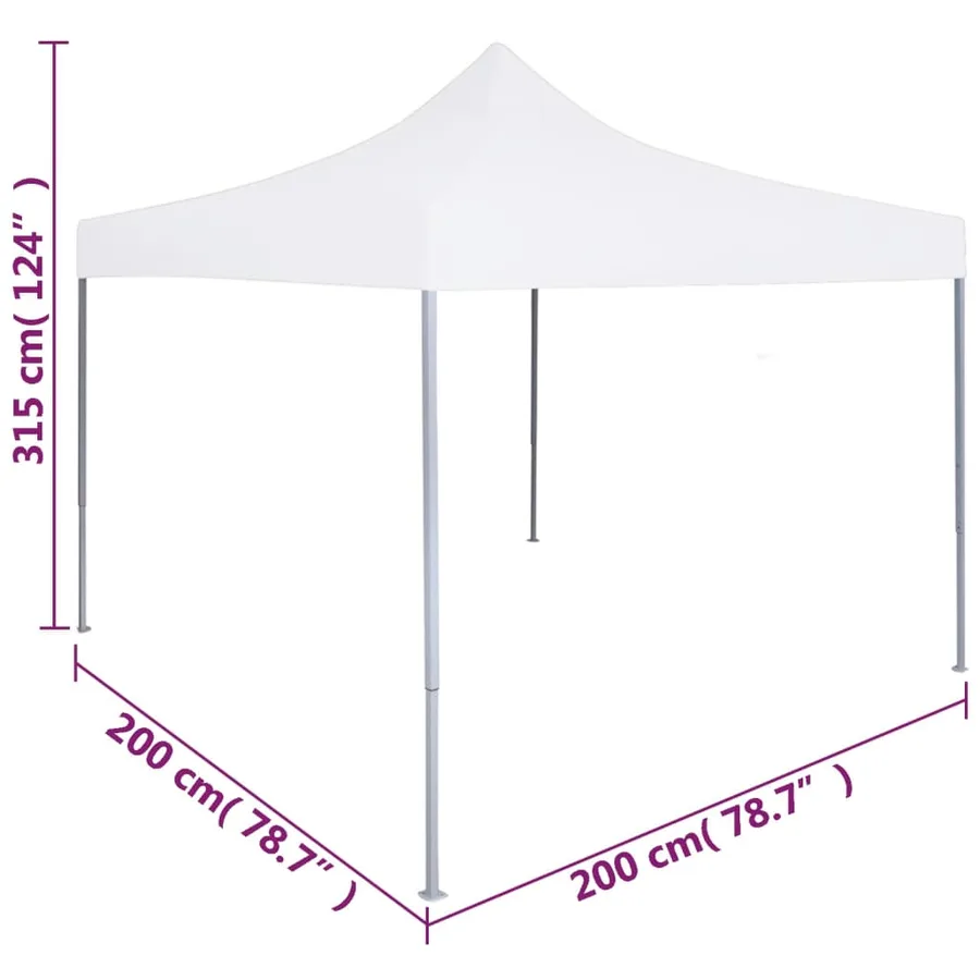 Tente réception pliable professionnelle 2x2 m Acier Blanc - 9