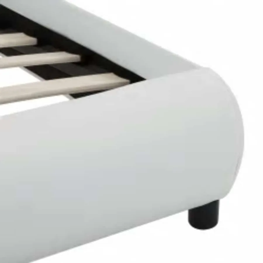 Cadre de lit avec LED sans matelas blanc similicuir 90x200 cm - 7