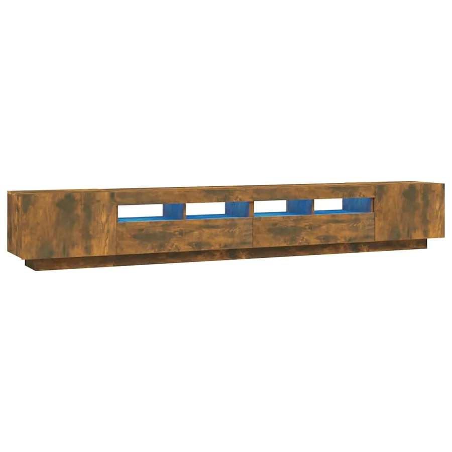 Ensemble de meubles TV avec lumières LED 3 pcs Chêne fumé - 2
