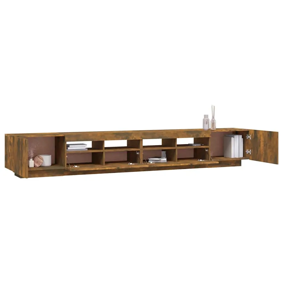 Ensemble de meubles TV avec lumières LED 3 pcs Chêne fumé - 7