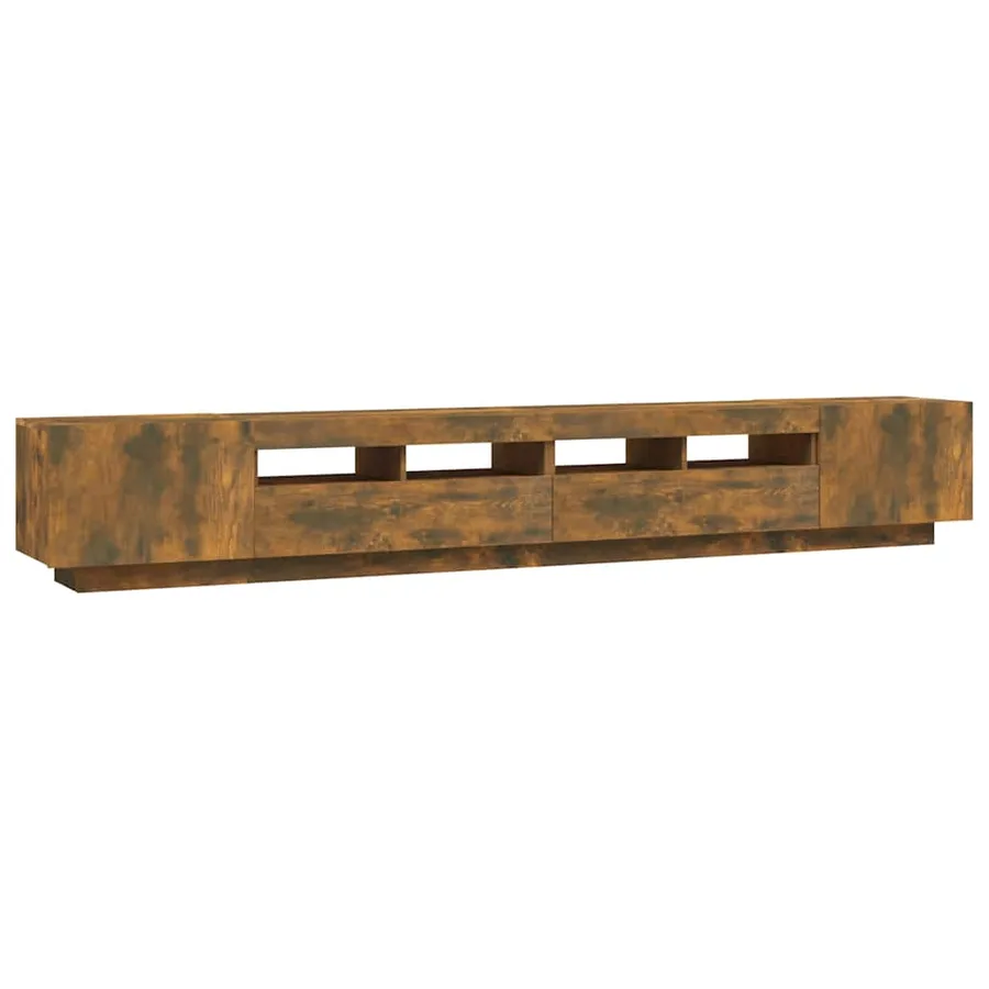 Ensemble de meubles TV avec lumières LED 3 pcs Chêne fumé - 8