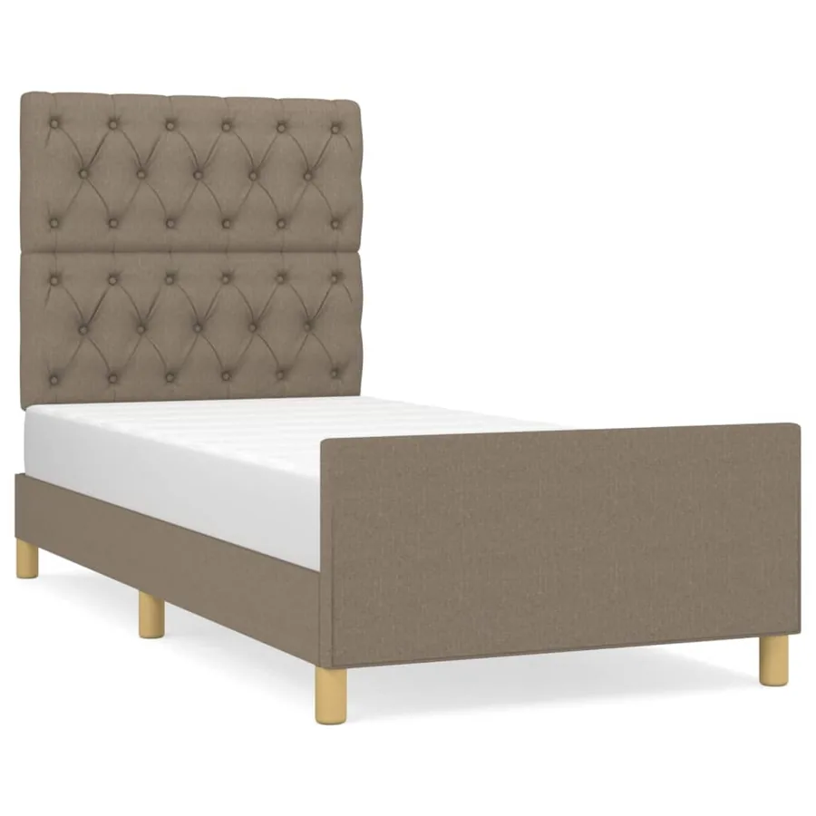 Cadre de lit sans matelas taupe 80x200 cm tissu - 2