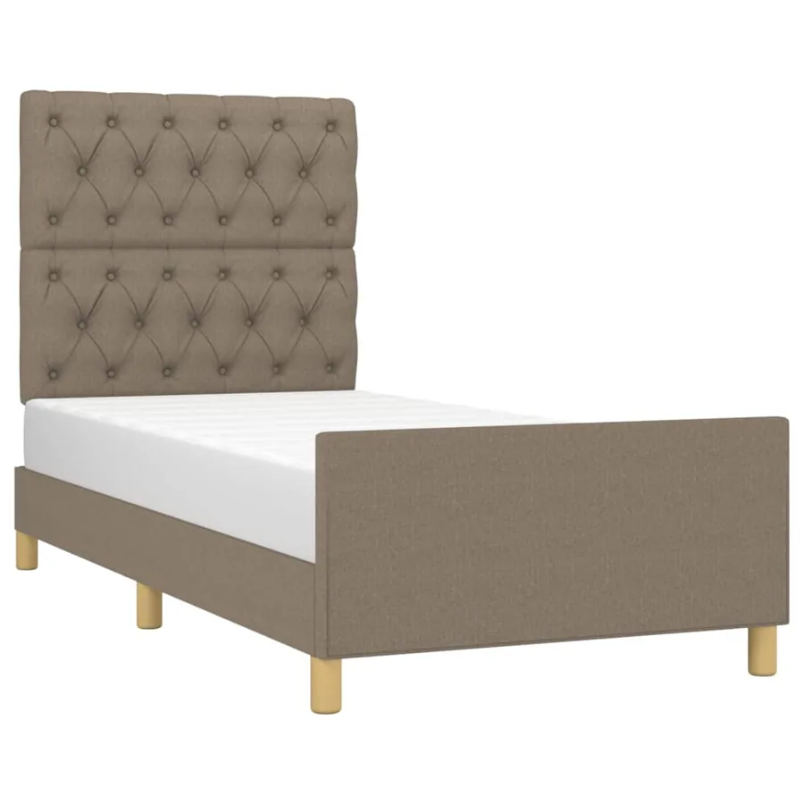 Cadre de lit sans matelas taupe 80x200 cm tissu - 3