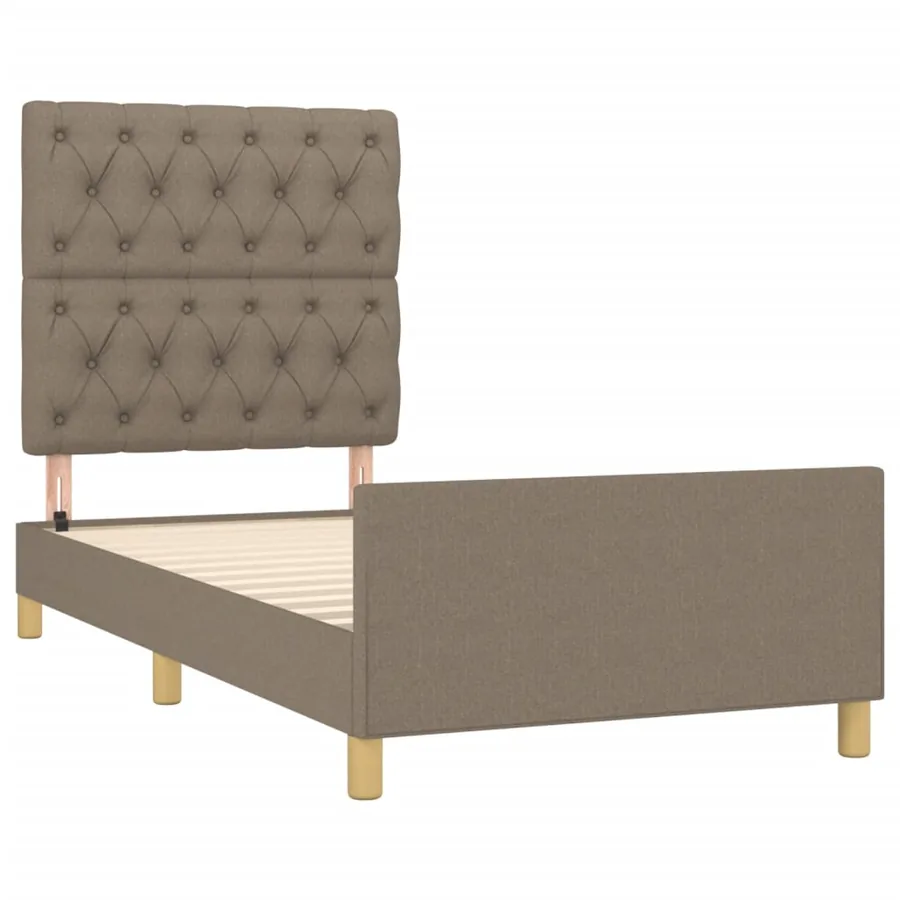Cadre de lit sans matelas taupe 80x200 cm tissu - 4