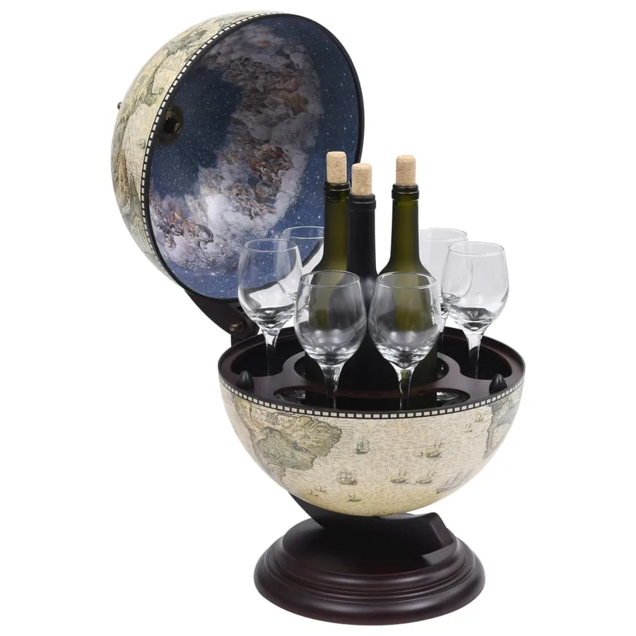 Support de vin globe de dessus de table Bois d'eucalyptus Vert - 3