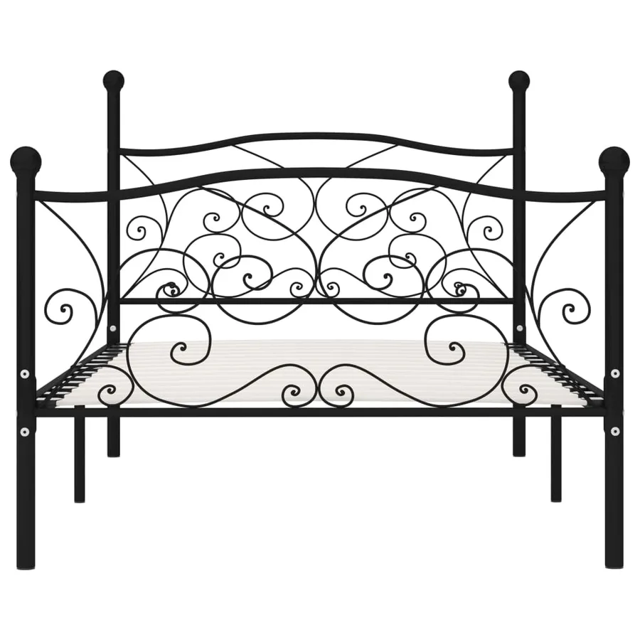 Cadre de lit sans matelas avec sommier à lattes métal 90x200 cm - 3