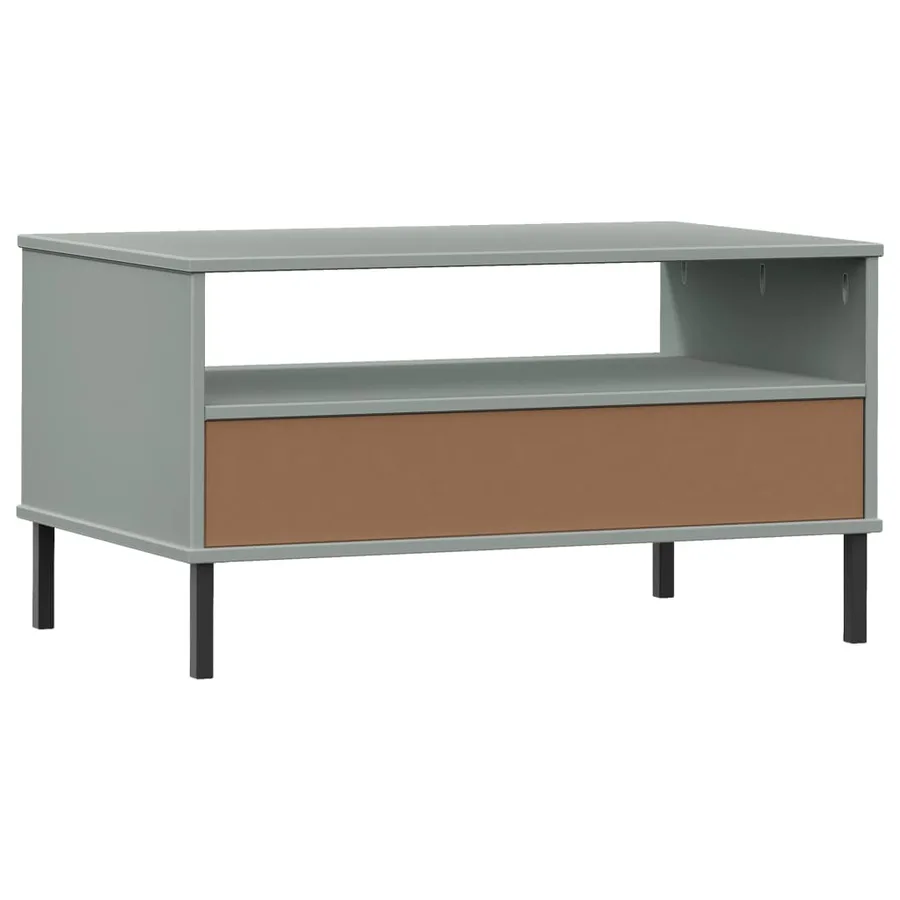 Table basse avec pieds en métal Gris 85x50x45 cm Bois OSLO - 7