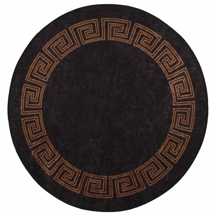 Tapis lavable φ120 cm noir et doré - 2