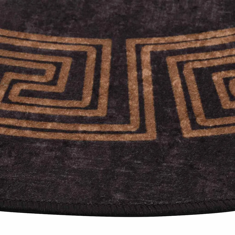 Tapis lavable φ120 cm noir et doré - 3