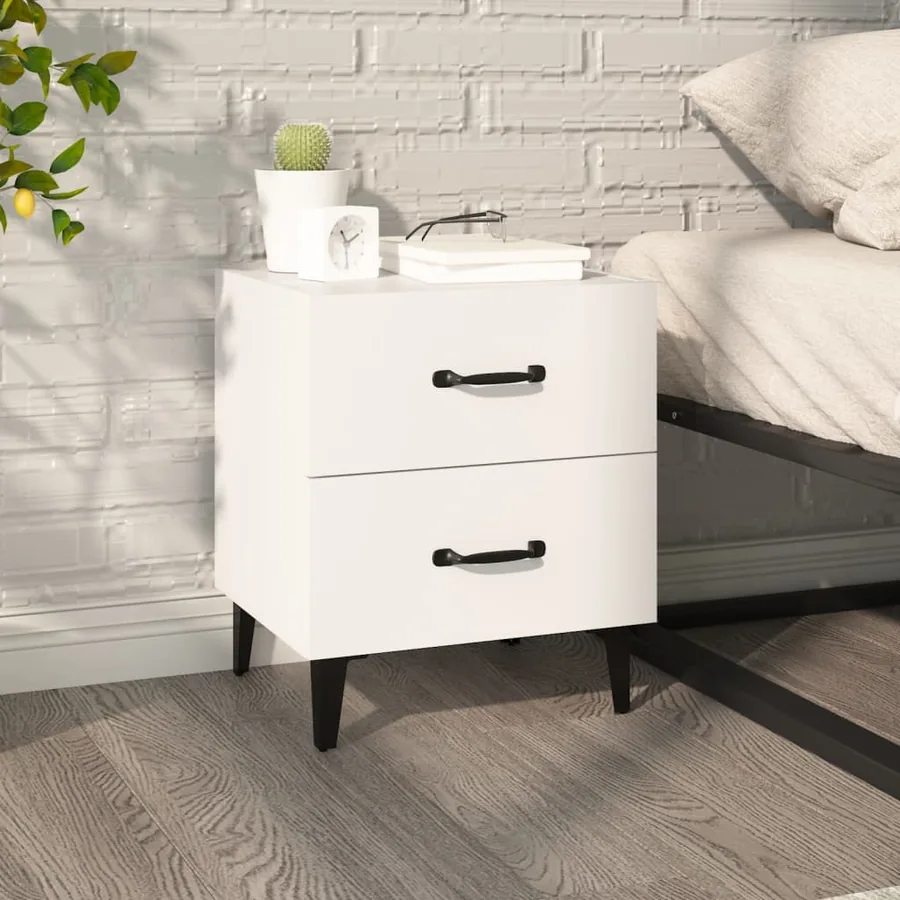 Table de chevet Blanc 40x35x47,5 cm