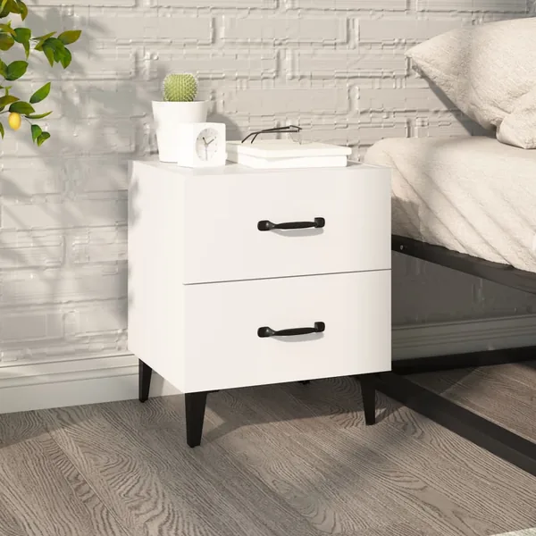 Table de chevet Blanc 40x35x47,5 cm
