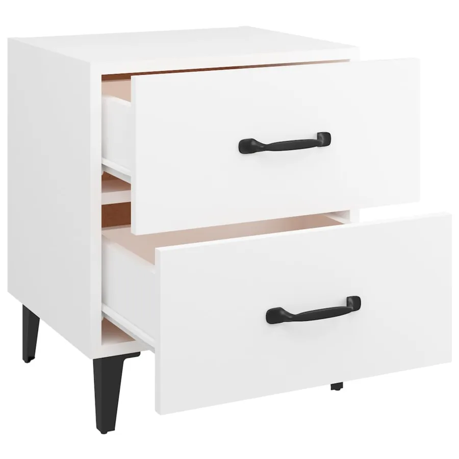 Table de chevet Blanc 40x35x47,5 cm - 5