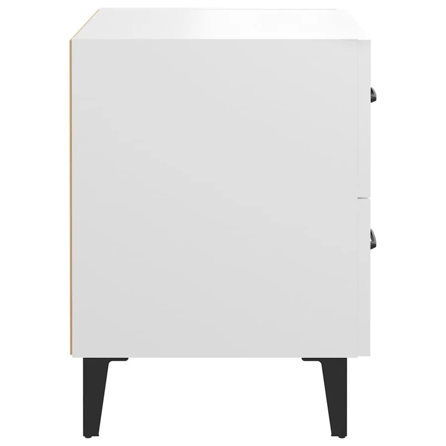 Table de chevet Blanc 40x35x47,5 cm - 6