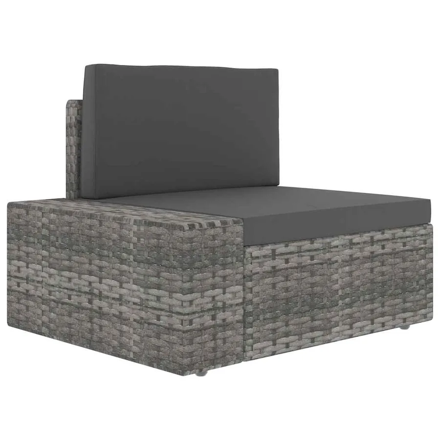 Salon de jardin 4 pcs Résine tressée Gris - 10