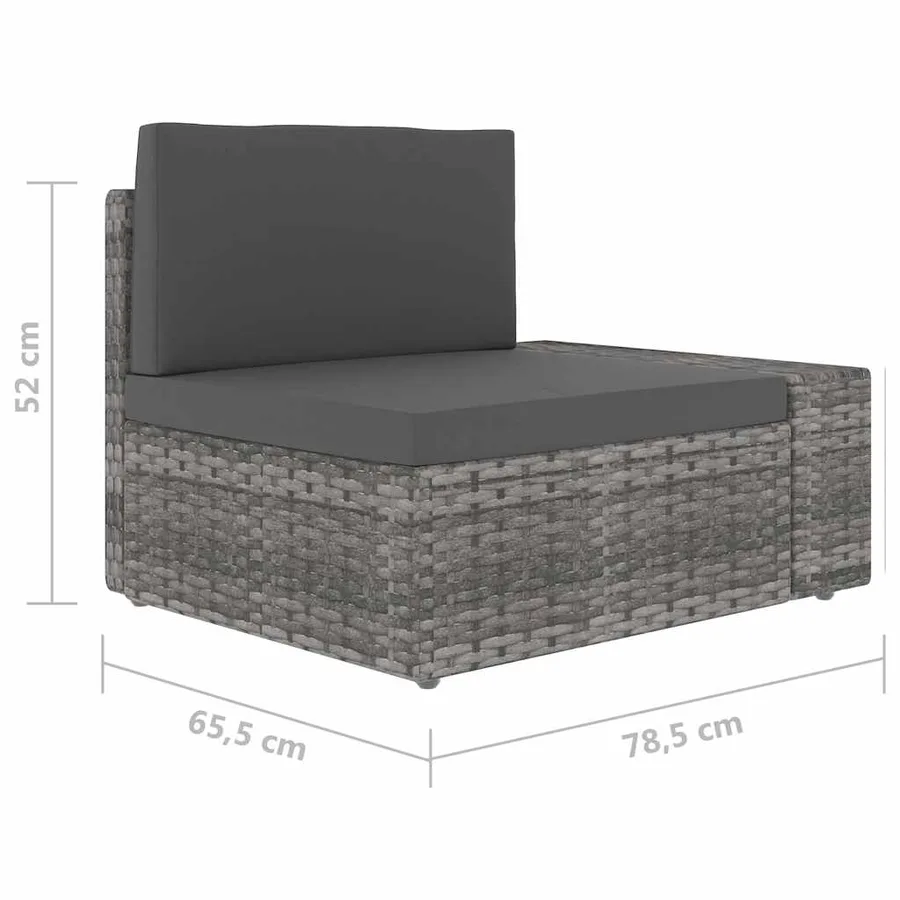 Salon de jardin 4 pcs Résine tressée Gris - 15