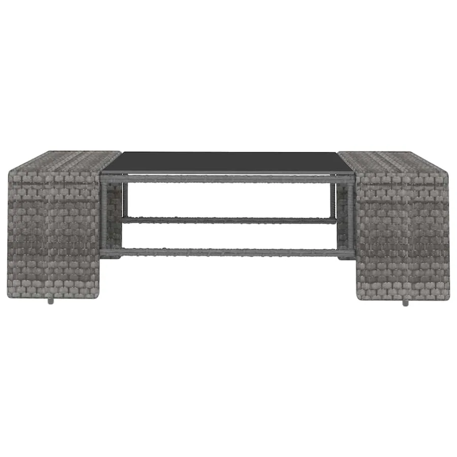 Salon de jardin 4 pcs Résine tressée Gris - 3