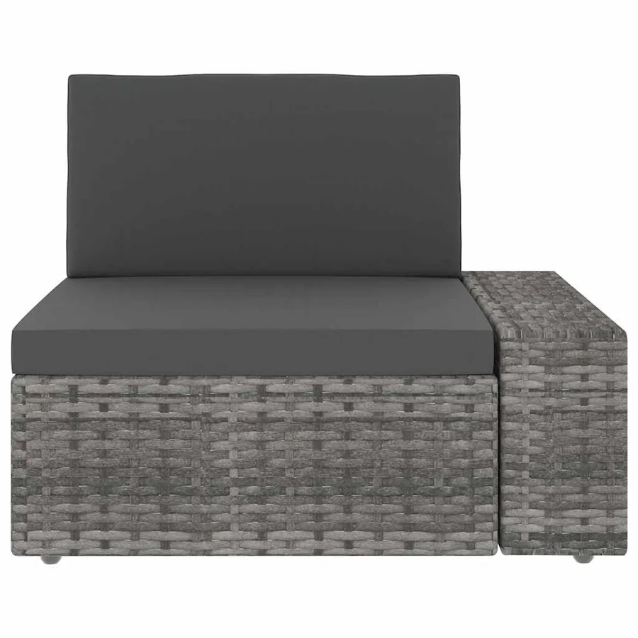 Salon de jardin 4 pcs Résine tressée Gris - 5