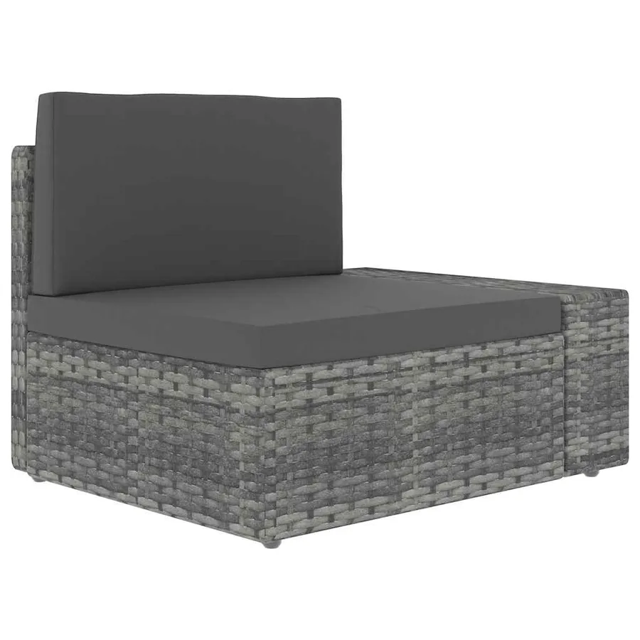 Salon de jardin 4 pcs Résine tressée Gris - 6