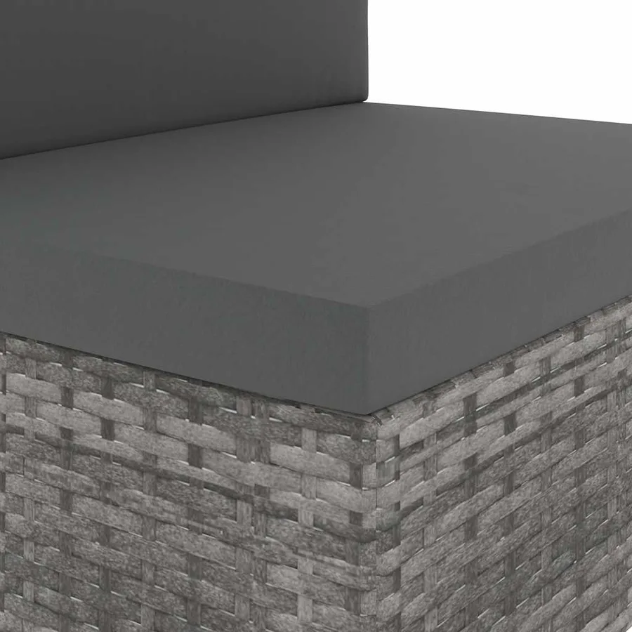 Salon de jardin 4 pcs Résine tressée Gris - 9