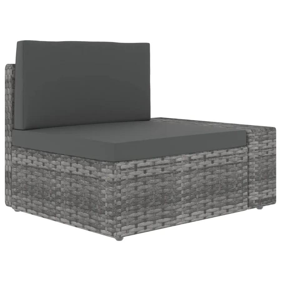 Salon de jardin 8 pcs Résine tressée Gris - 9