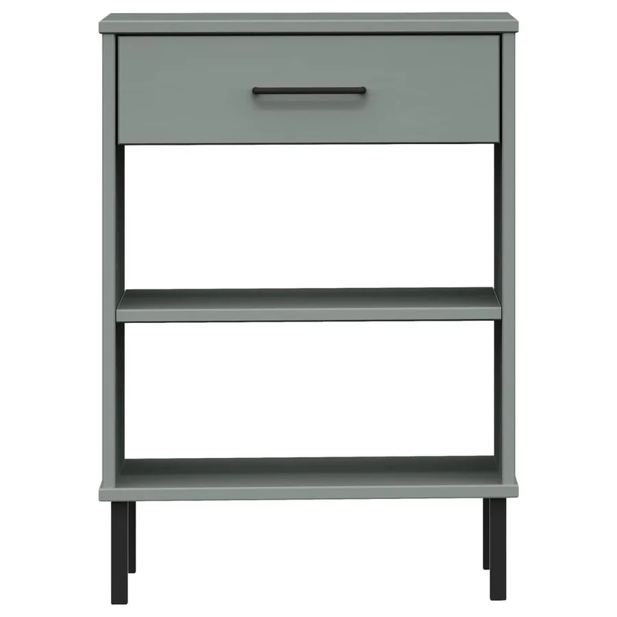 Armoire console avec pieds en métal Gris Bois pin massif OSLO - 4