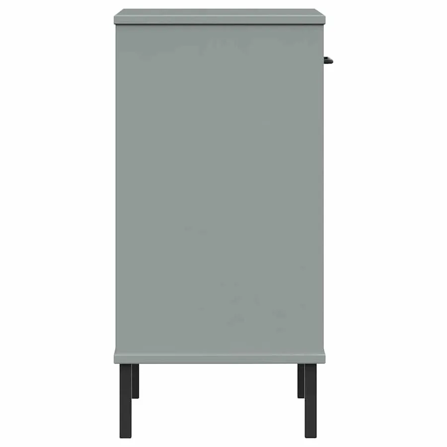 Armoire console avec pieds en métal Gris Bois pin massif OSLO - 6