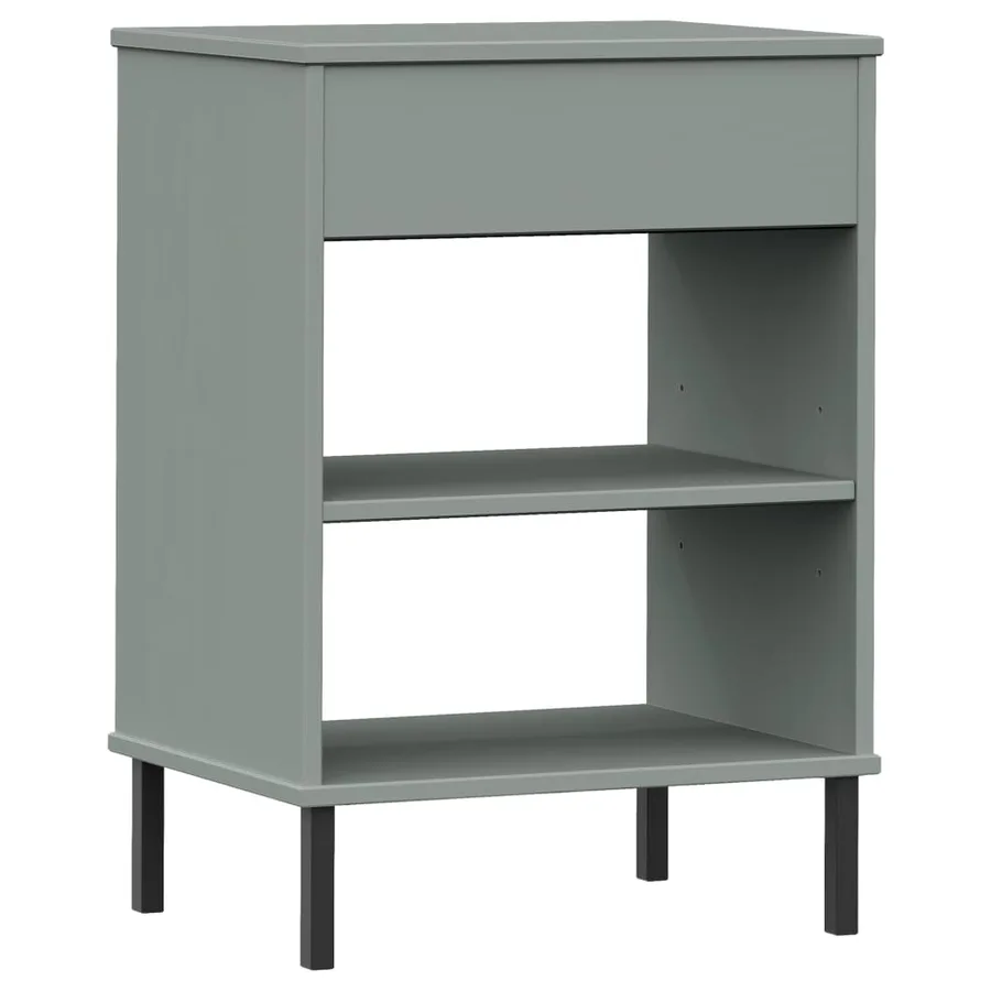 Armoire console avec pieds en métal Gris Bois pin massif OSLO - 7