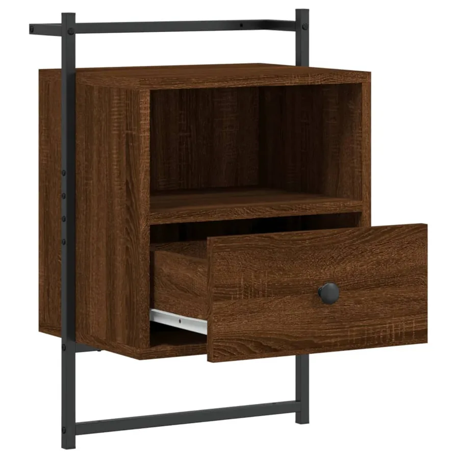 Table de chevet murale 2 pcs chêne marron 40x30x61 cm - 5