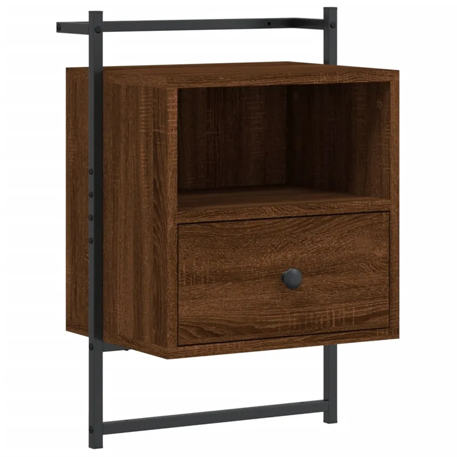 Table de chevet murale 2 pcs chêne marron 40x30x61 cm - 6