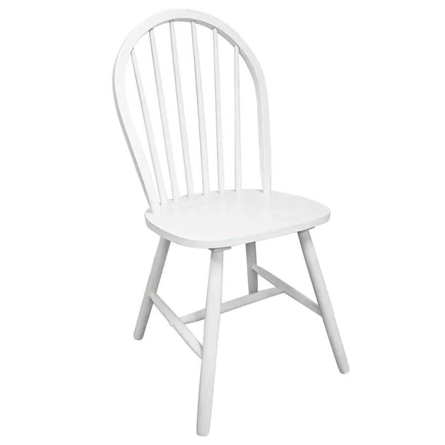 Chaises à manger lot de 4 blanc bois d'hévéa solide - 4