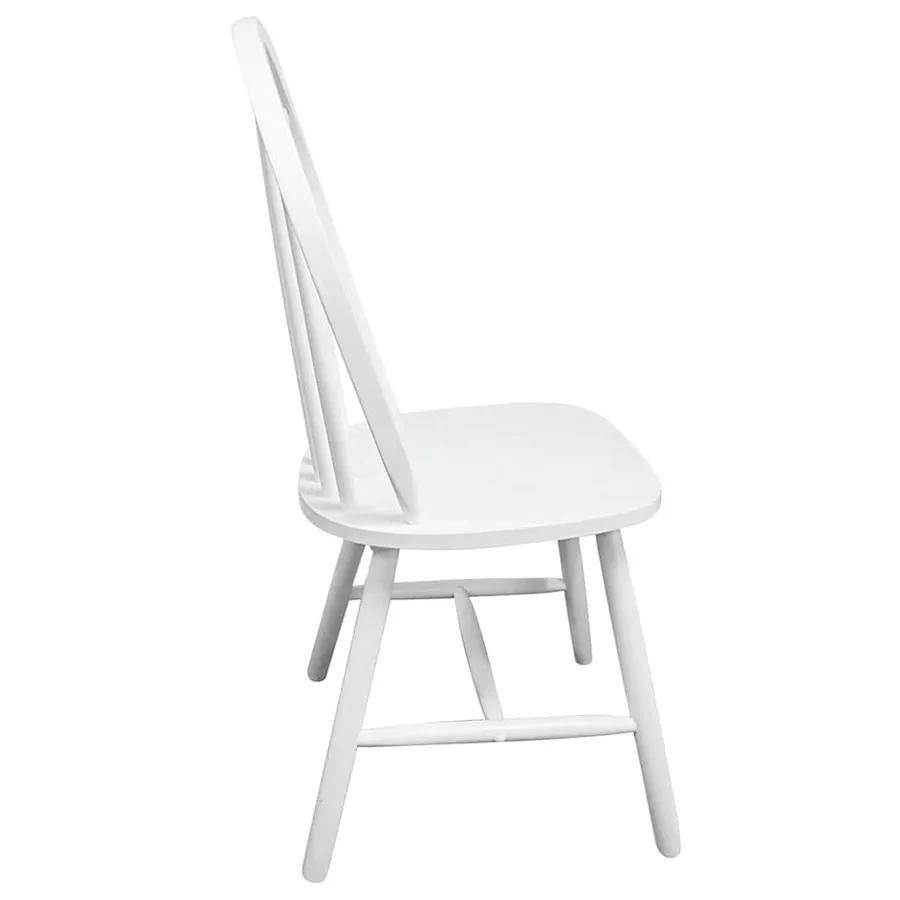 Chaises à manger lot de 4 blanc bois d'hévéa solide - 5