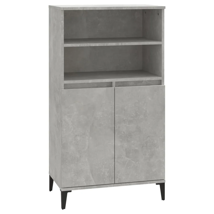 Buffet haut Gris béton 60x36x110 cm Bois d'ingénierie - 2