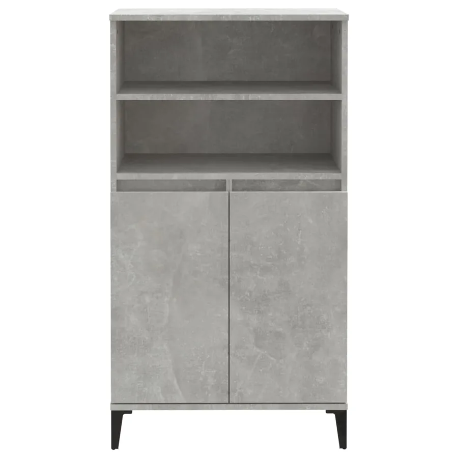 Buffet haut Gris béton 60x36x110 cm Bois d'ingénierie - 3