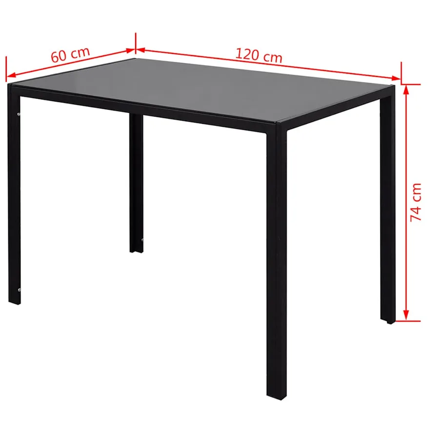 Ensemble de table à manger sept pièces noir et blanc - 7