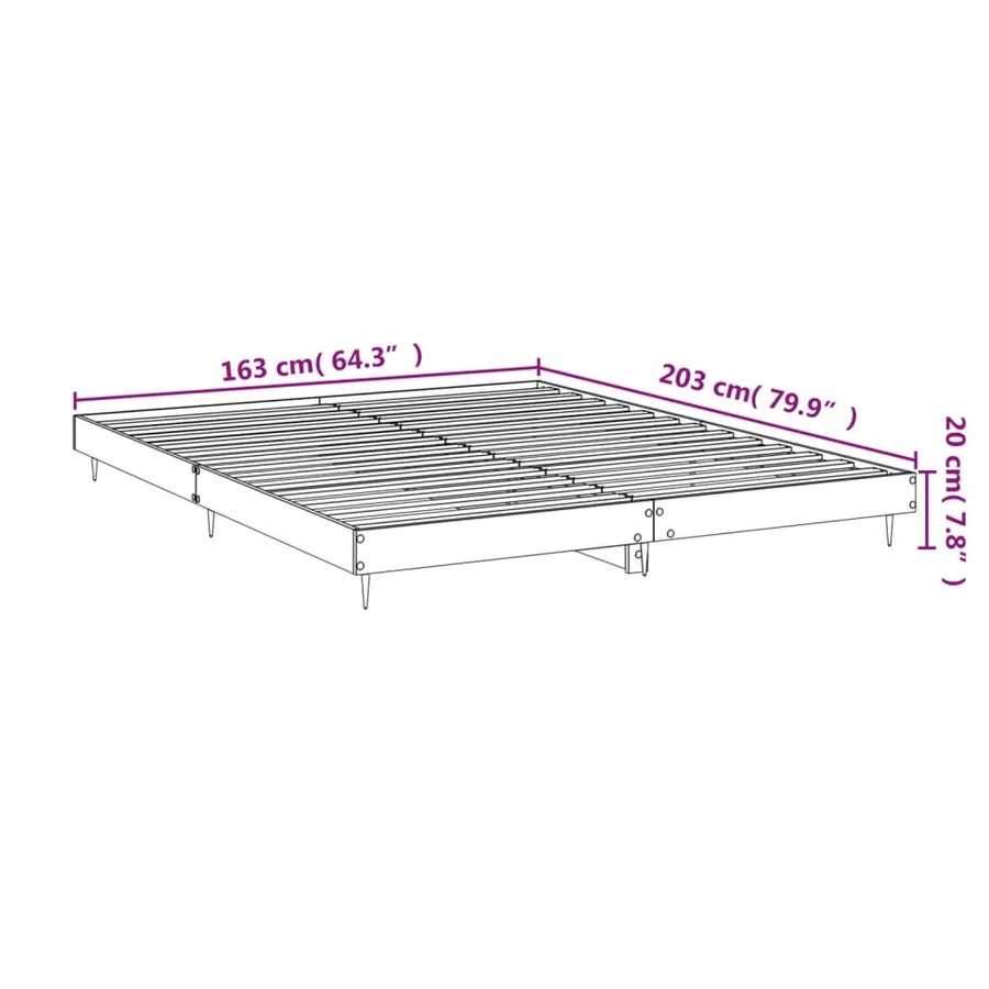 Cadre de lit sans matelas blanc brillant 160x200 cm - 10