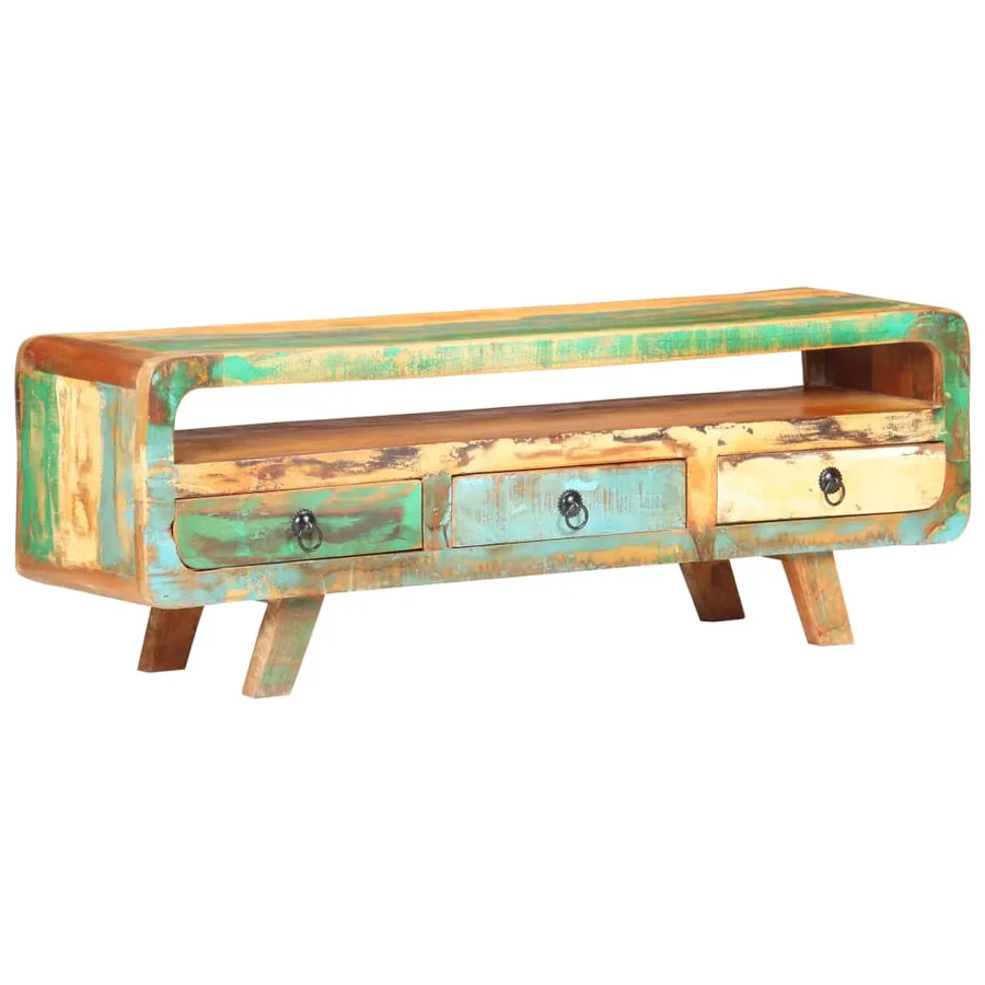 Meuble TV 117x30x41 cm Bois de récupération massif - 10