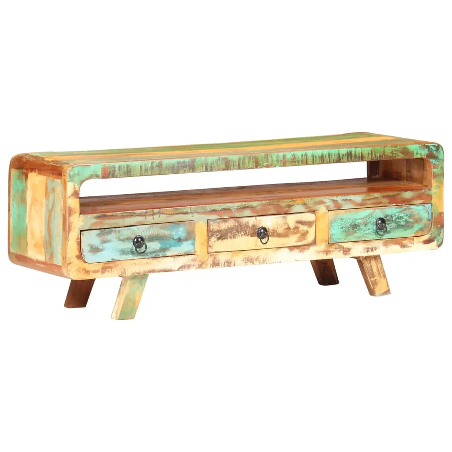 Meuble TV 117x30x41 cm Bois de récupération massif - 11