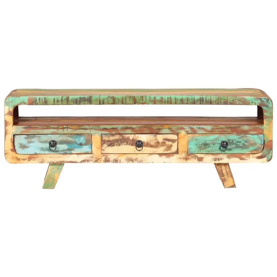 Meuble TV 117x30x41 cm Bois de récupération massif - 2