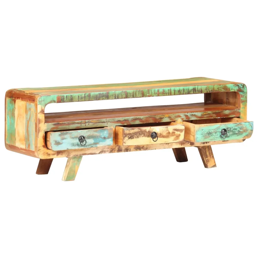Meuble TV 117x30x41 cm Bois de récupération massif - 3