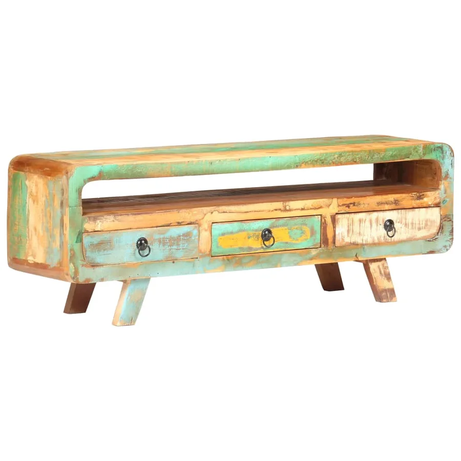 Meuble TV 117x30x41 cm Bois de récupération massif - 8