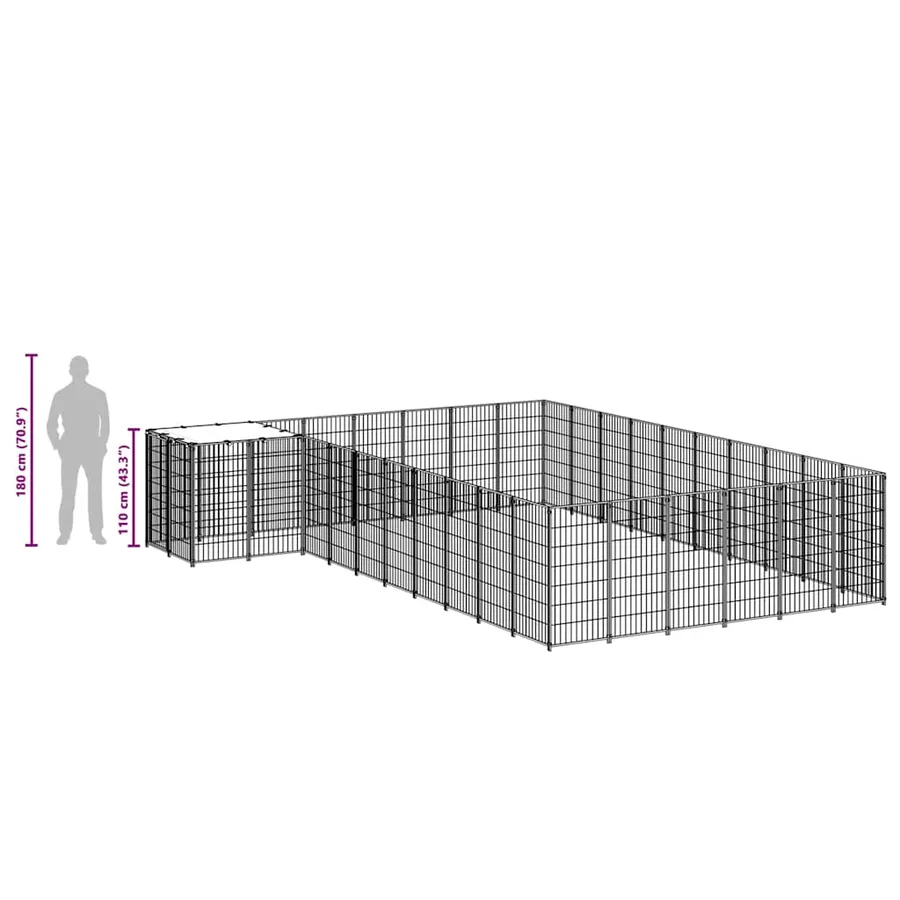 Chenil Noir 19,36 m² Acier - 8