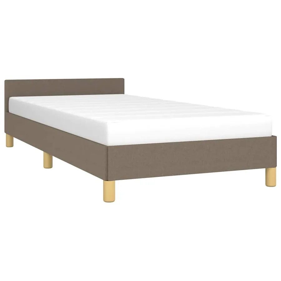 Cadre de lit avec tête de lit sans matelas taupe 80x200cm tissu - 3