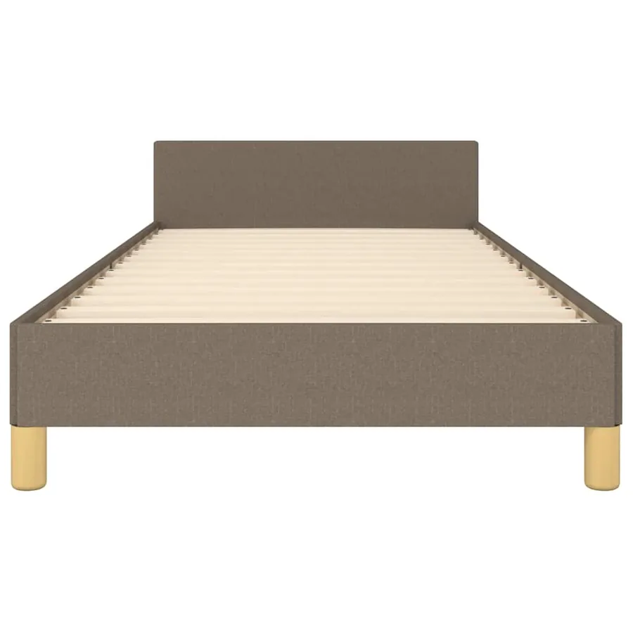 Cadre de lit avec tête de lit sans matelas taupe 80x200cm tissu - 5