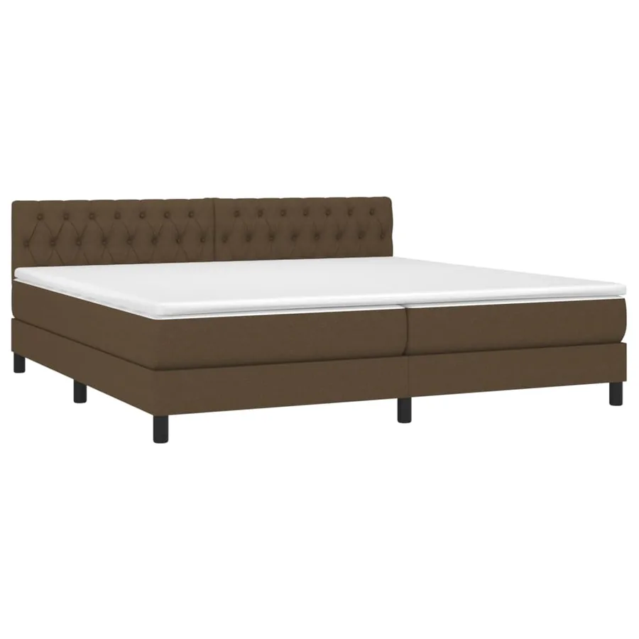 Sommier à lattes de lit avec matelas Marron foncé 200x200 cm - 3