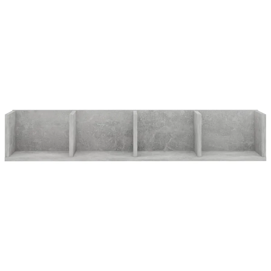 Étagère murale à CD Gris béton 100x18x18 cm Bois d'ingénierie - 4