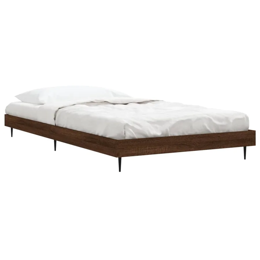 Cadre de lit sans matelas chêne marron 90x190cm bois ingénierie - 3